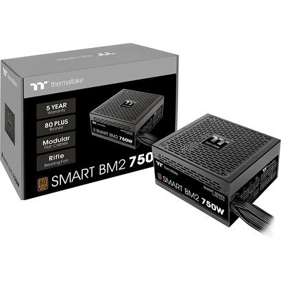Thermaltake Thermaltake Smart BM2 750W 80+ Bronze Intel Skylake’s C6/C7 States & ErP Ready 140mm Quiet Fan Japanese Capacitor Semi Modular Power Supply 5 Year Warranty PS-SPD-0750MNFABU-1