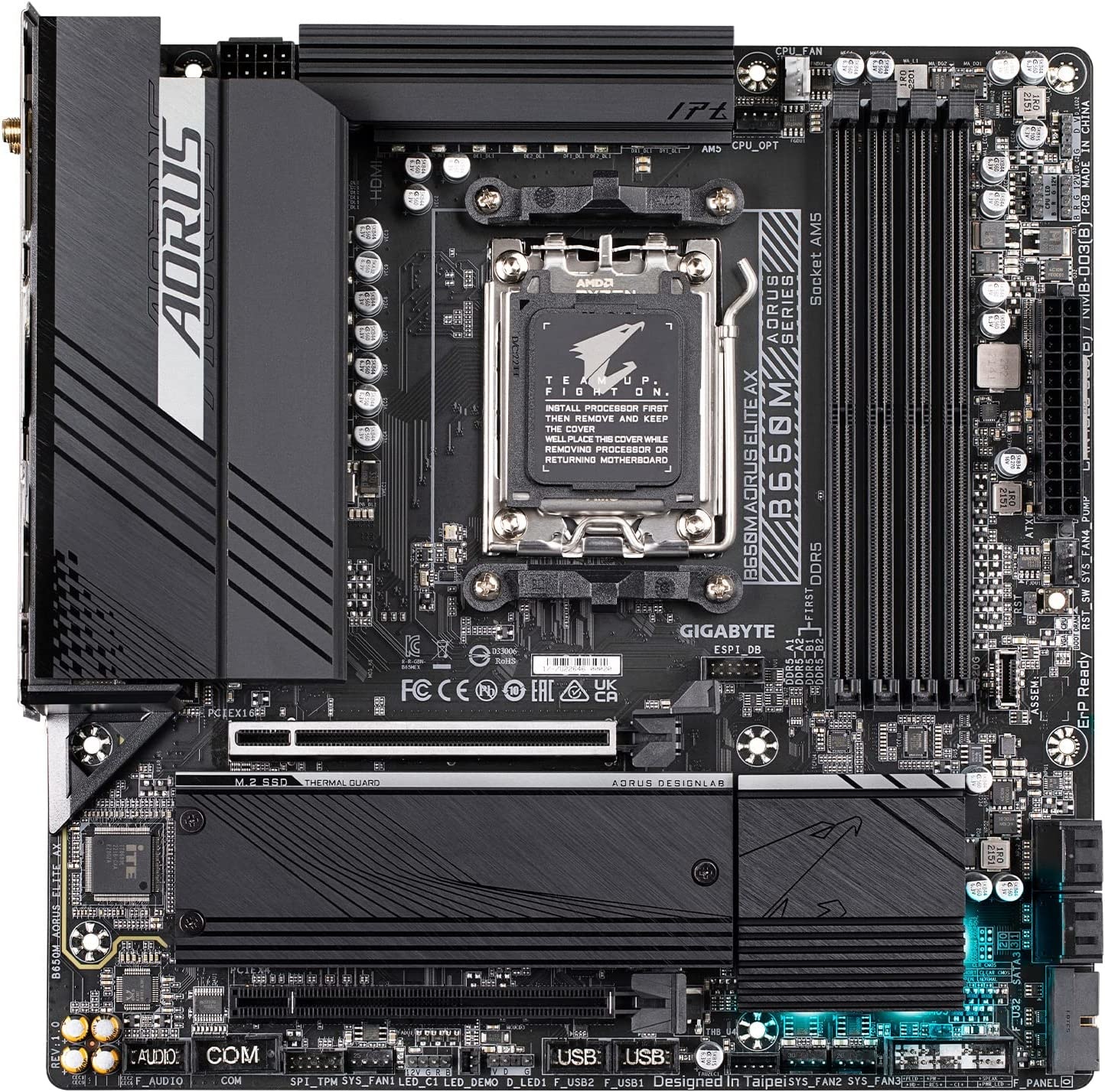 GIGABYTE B650M AORUS Elite AX (AM5/ LGA 1718/ AMD B650/ Micro-ATX/ 5-Year  Warranty/ DDR5/ 2* M.2/ PCIe 5.0/ USB 3.2 Gen2X2 Type-C/Intel 2.5GbE  LAN/Q-Flash Plus/EZ-Latch/Gaming Motherboard) - NWCA Inc.