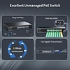 Aumox Aumox 18-Port Ethernet Gigabit PoE Switch, 16-Port PoE with 2 Uplink Gigabit Ports, 250W Built-in Power, Metal Casing and 19-inch Rackmount, Traffic Optimization, Plug and Play, Unmanaged(SG518P)