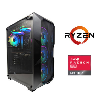 Cryo-PC ATX Tower, Ryzen 7 7700X, RX 6750 XT, 16GB DDR5, 2TB NVMe, Windows 10 Pro, Black