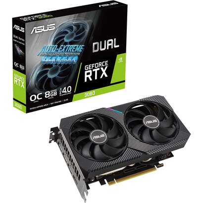 ASUS ASUS Dual GeForce RTX™ 3060 OC Edition 8GB GDDR6 (PCIe 4.0, 8GB GDDR6, HDMI 2.1, DisplayPort 1.4a)