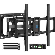 Pipishell Pipishell Full Motion TV Wall Mount for 40–82 inch Flat or Curved TVs up to 110 lbs, Smooth Swivel & Extension, Tool-Free Tilt with Heavy-Duty Arms, Max VESA 600x400mm, Fits 12″/16″ Wood Studs, PILF11