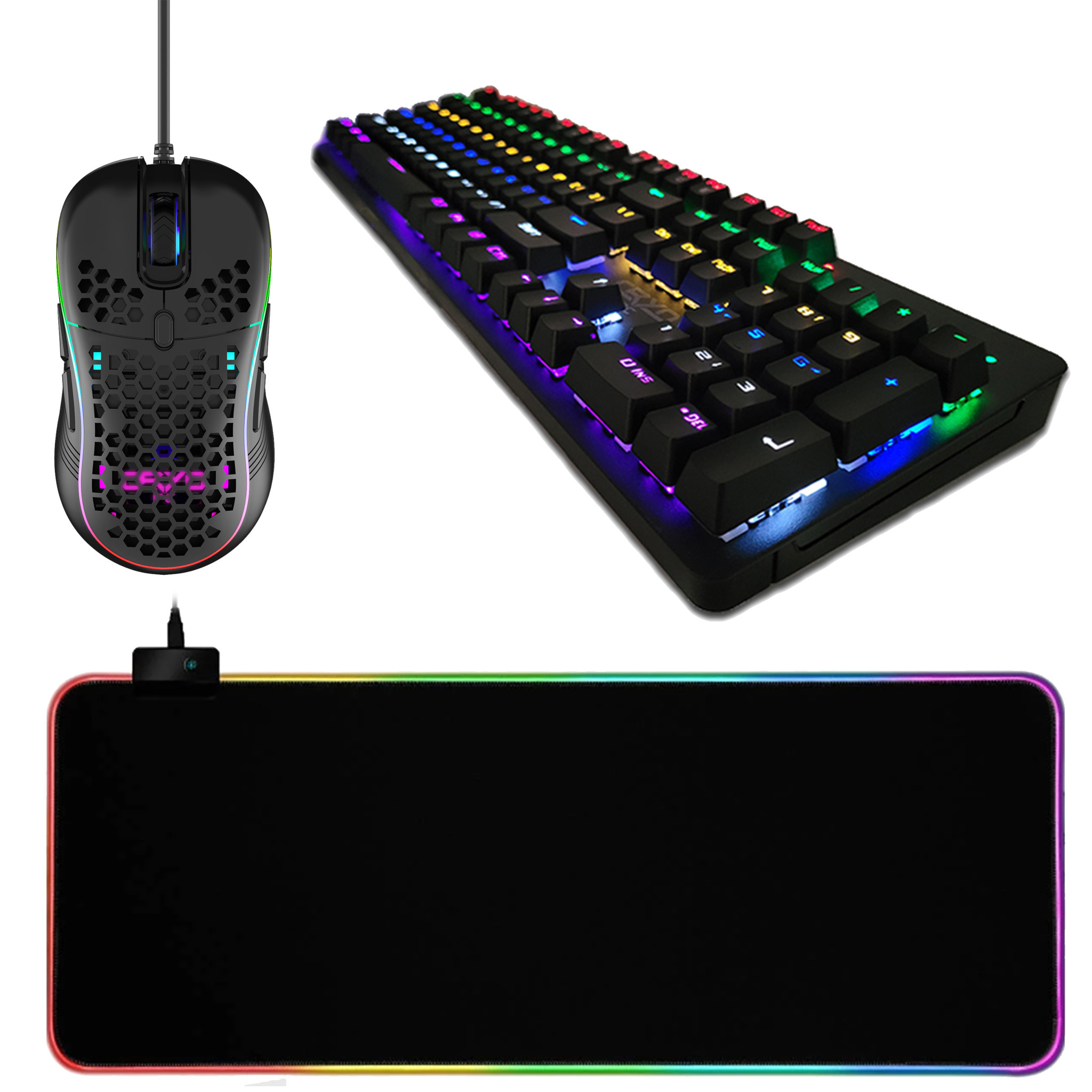  RGB PC Gaming Accessories Combo Kit - Gaming Keyboard