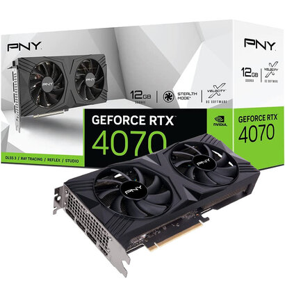 PNY PNY GeForce RTX 4070 12GB Verto Dual Fan Graphics Video Card DLSS 3 VCG407012DFXPB1