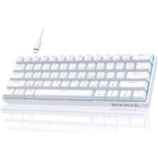 Dierya DIERYA 60% Mechanical Keyboard, DK61se Wired Gaming Keyboard with Brown Switches, LED Backlit Ultra-Compact 61 Keys Mini Office Keyboard for Windows Laptop PC Gamer Typist（White）