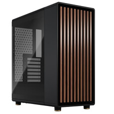 Fractal Design Fractal Design North ATX mATX Mid Tower PC Case - North Charcoal Black with Walnut Front and Dark Tinted TG Side Panel