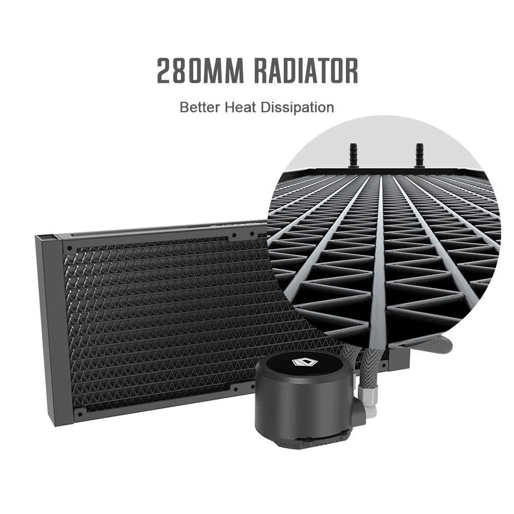 ID-COOLING FROSTFLOW X 280 CPU Water Cooler White LED AIO Cooler 280mm CPU Liquid Cooler 2x140mm PWM Fans, Intel 1700/1200/115X/2066, AMD AM4/AM5 - NWCA Inc. ID-COOLING FROSTFLOW X 280 CPU Water Cooler White LED AIO Cooler 280mm CPU Liquid Cooler 2x140mm PWM Fans, Intel 1700/1200/115X/2066, AMD AM4/AM5 - NWCA Inc.