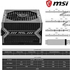 MSI MSI MAG A650BN Gaming Power Supplyr - 80 Plus Bronze Certified 650W - Compact Size - ATX PSU