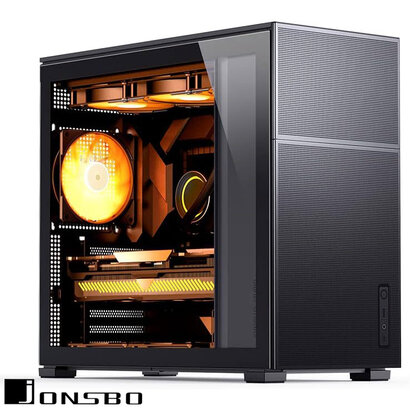 Jonsbo JONSBO D41 MESH Black ATX Computer Case, ATX/M-ATX Mainboard/Support RTX 4090(335-400mm) GPU 360/280AIO,Power ATX/SFX: 100mm-220mm Multiple Tool-Free Design, Black