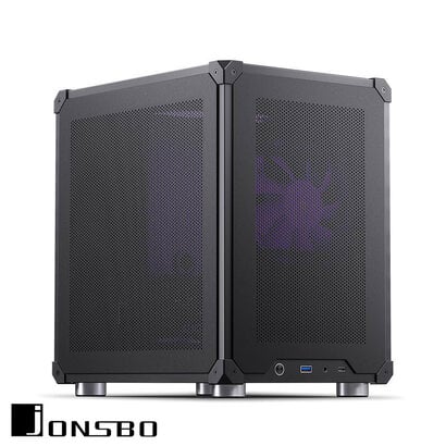 Jonsbo JONSBO C6 BLACK MATX Mesh Case,Simple Compact Desktop Micro ATX Chassis,1+2 Disk Bays Steel Plate Case, ATX Power Bite (L185mm Max.),Support 75mm CPU Cooler,Upper Cover/Side Panel Tool-free Open,Black