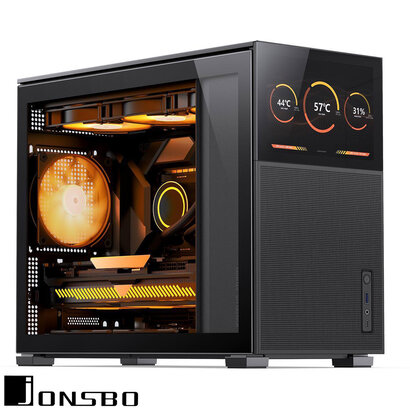 Jonsbo JONSBO D31 MESH SC BLACK Micro ATX Computer Case with Sub HD-LCD Display, M-ATX/DTX/ITX Mainboard/Support RTX 4090(335-400mm) GPU 360/280AIO,Power ATX/SFX: 100mm-220mm Multiple Tool-free Design,Black