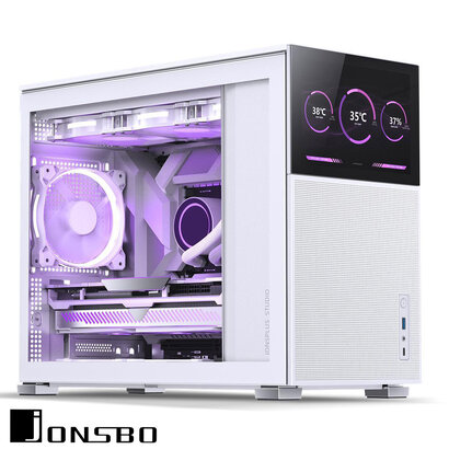 Jonsbo JONSBO D31 MESH SC WHITE Micro ATX Computer Case with Sub HD-LCD Display, M-ATX/DTX/ITX Mainboard/Support RTX 4090(335-400mm) GPU 360/280AIO,Power ATX/SFX: 100mm-220mm Multiple Tool-free Design,White