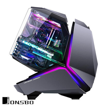 Jonsbo JONSBO MOD5 Open Type ATX Mid Tower GAMING Computer Case, E-sports Players Mecha Chassis, Custom liquid cooling Support,240/360 liquid & 180mm Air Cooling,EATX/ATX MOBO Gray pc case