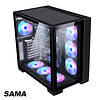 SAMA SAMA A711G ATX Full size ATX Case Black, Tempered Glass