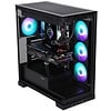 SAMA SAMA ATX Computer Case Tempered Glass Mid Tower USB 3.0 Type C Micro -ATX Gaming Case Supports ATX/M-ATX/ITX Adjustable I/O with 4 x F-RGB Fans Black