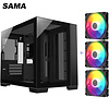 SAMA SAMA M711GM Micro ATX Black Case, Tempered Glass