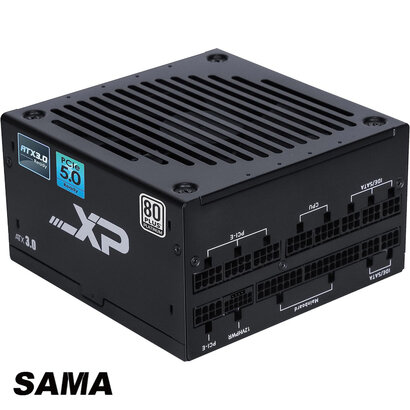 SAMA SAMA 1200W PC Power Supply Platinum 80+ ATX3.0 PCIE5.0 Full Voltage 12VHPWR PSU Silent Fan ECO Mode Full Modular ATX Power Supply, Black