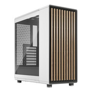 Fractal Design Fractal Design North ATX mATX Mid Tower PC Case - North Chalk White with Oak Front and Clear TG Side Panel