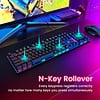 RisoPhy RisoPhy Mechanical Gaming Keyboard, RGB 104 Keys Ultra-Slim LED Backlit USB Wired Keyboard with Red Switch, Durable ABS Keycaps/Anti-Ghosting/Spill-Resistant for PC Mac Xbox Gamer