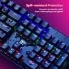 RisoPhy RisoPhy Mechanical Gaming Keyboard, RGB 104 Keys Ultra-Slim LED Backlit USB Wired Keyboard with Red Switch, Durable ABS Keycaps/Anti-Ghosting/Spill-Resistant for PC Mac Xbox Gamer