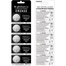 Nightkonic Nightkonic 5-Pack CR2032 3V Button Cell Battery