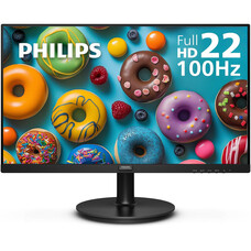 Philips PHILIPS 22 inch Class Thin Full HD (1920 x 1080) Monitor, 100Hz Refresh Rate, VESA, HDMI x1, VGA x1, LowBlue Mode, Adaptive Sync, 4 Year Advance Replacement Warranty, 221V8LB