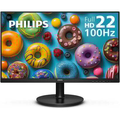Philips PHILIPS 22 inch Class Thin Full HD (1920 x 1080) Monitor, 100Hz Refresh Rate, VESA, HDMI x1, VGA x1, LowBlue Mode, Adaptive Sync, 4 Year Advance Replacement Warranty, 221V8LB