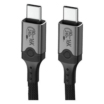 Gigacord Gigacord 2.3Ft Thunderbolt 5 Cable, 240W, 80Gbps up to 120Gbps, 16K, Compatible with Thunderbolt 3/4, USB4, USB-C