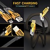 Gigacord Gigacord 5Ft 4in1 4-in-1 USB-C Cable, PD 65W Fast Charging Cable & Data Sync,Flat Braided Charger Cord with Type C/USB A for Laptop iPhone iPad MacBook Samsung