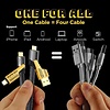 Gigacord Gigacord 5Ft 4in1 4-in-1 USB-C Cable, PD 65W Fast Charging Cable & Data Sync,Flat Braided Charger Cord with Type C/USB A for Laptop iPhone iPad MacBook Samsung