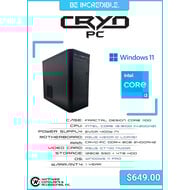 Cryo-PC Mid Tower, Intel i3-9100, 8GB DDR4, 128GB + 4TB HDD, Windows 11 PRO