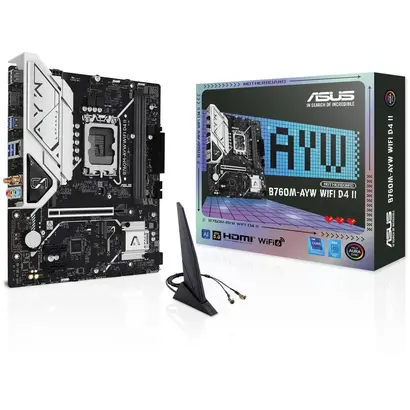 Asus B760M-AYW LGA 1700 Micro ATX Motherboard - Wifi 6 - DDR4 - 2Gbps Lan