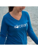 4Ocean Women's 4Ocean Logo Long Sleeve V-Neck