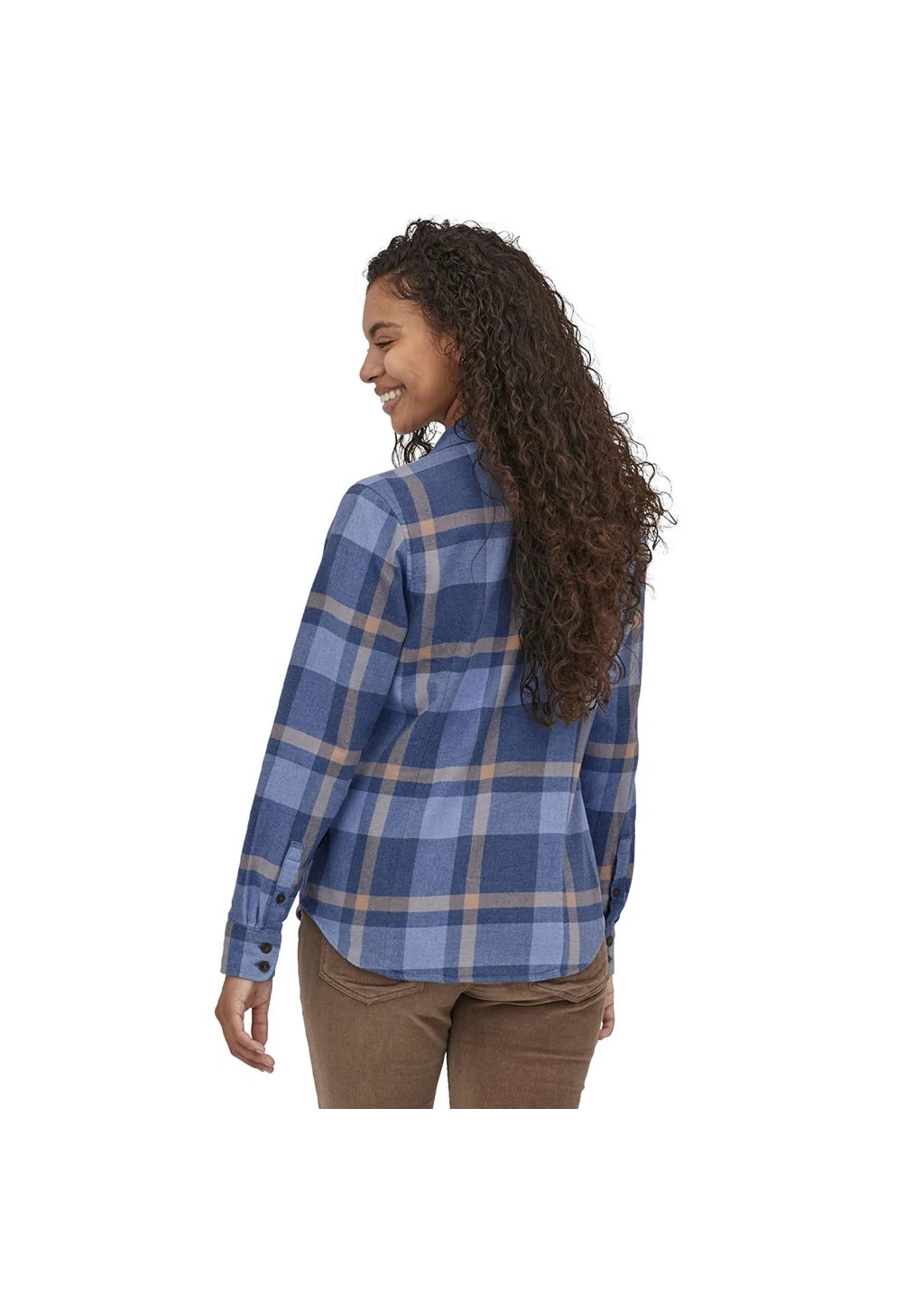Patagonia Womens L/S Organic Cotton MW Fjord Flannel Shirt Comstock: Current Blue