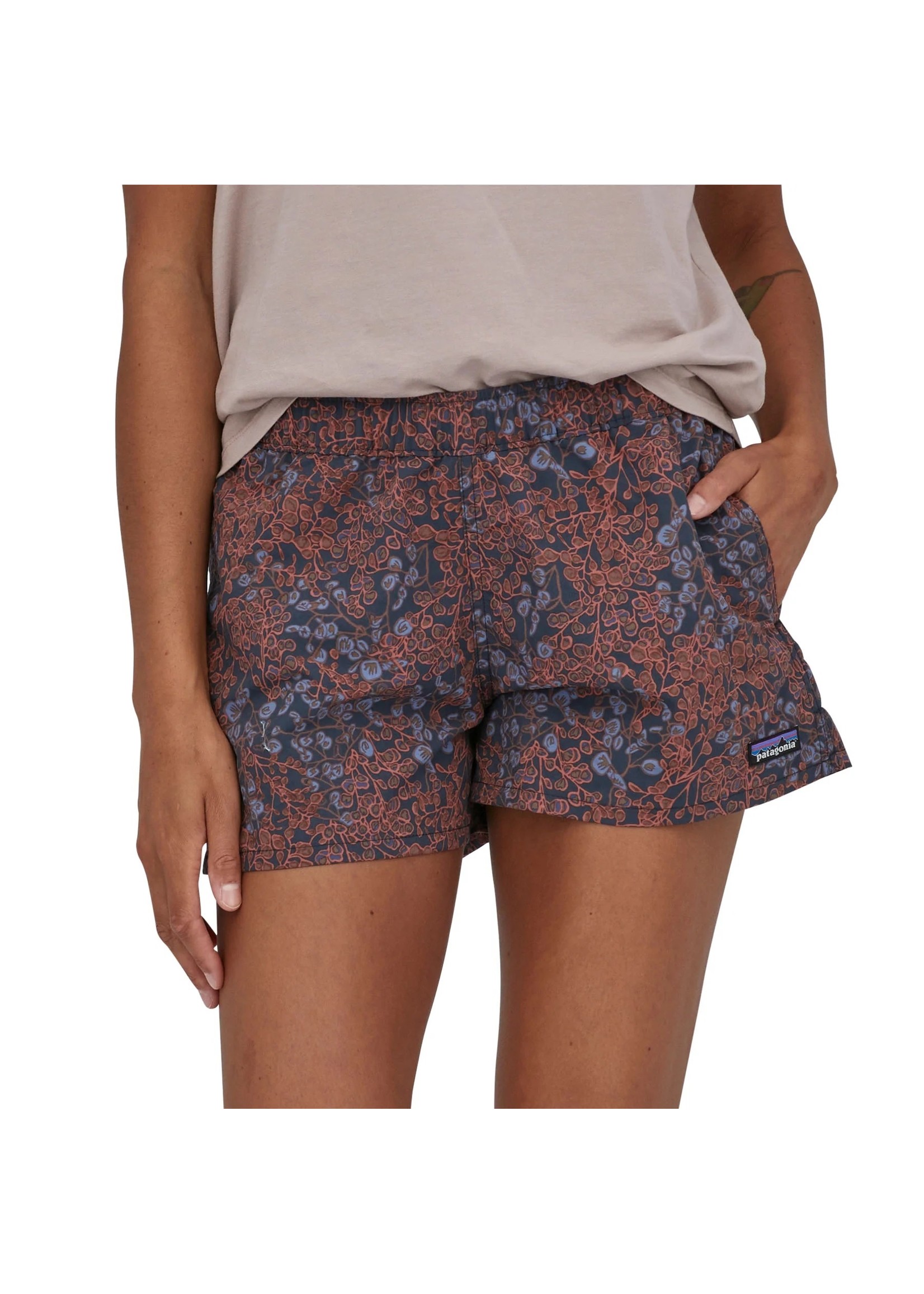 Patagonia Womens Barely Baggies Shorts - 2 1/2 in. Leaves: Pitch Blue