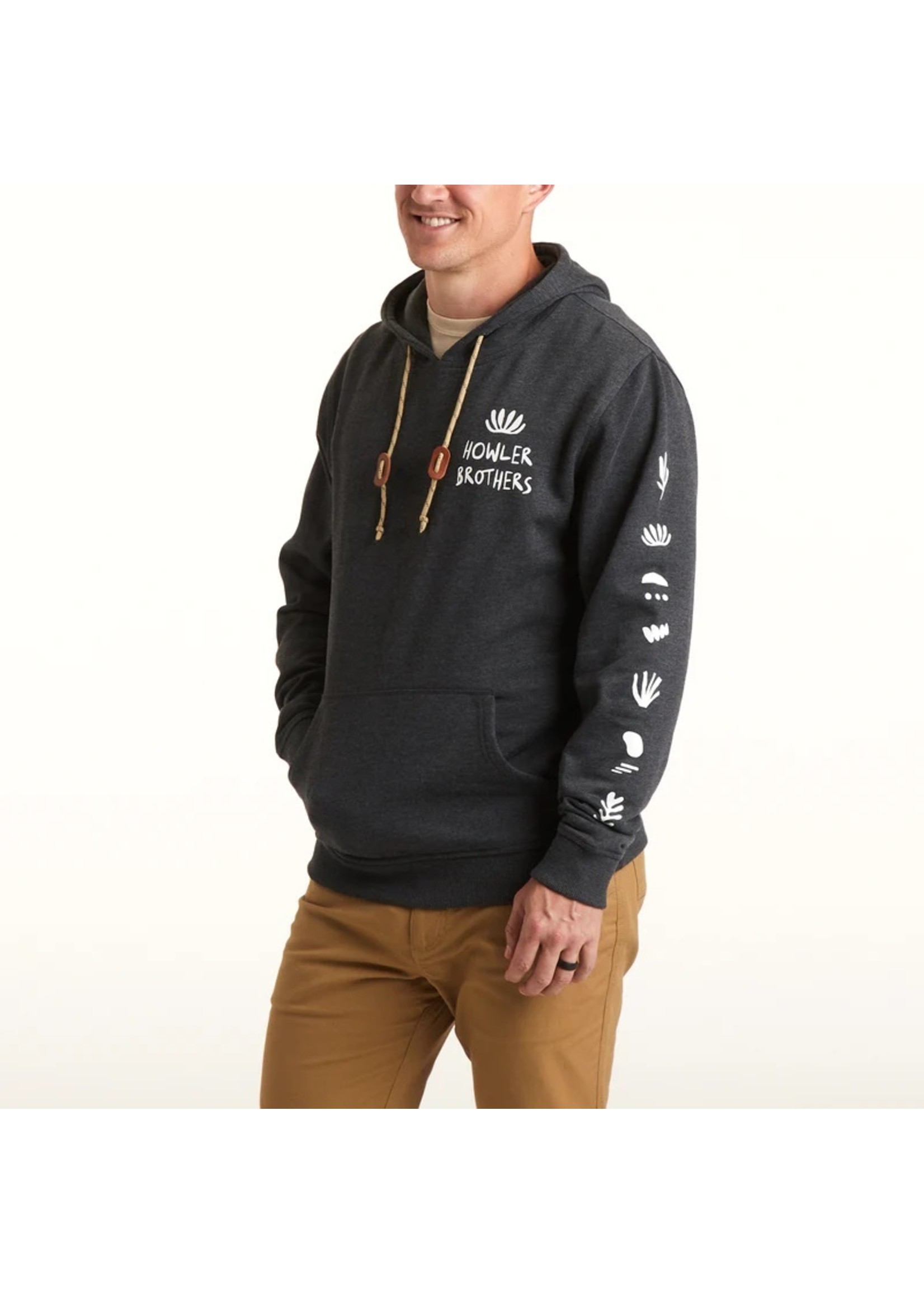 Howler Brothers Pull Over Hoodie - Howler Succulents : Charcoal Heather
