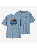 Patagonia Mens Cap Cool Daily Graphic Shirt Skyline Stencil: Steam Blue X-Dye