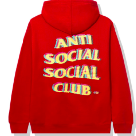 red anti social social club hoodie