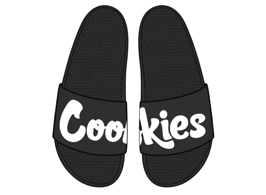COOKIES Cookies Original Mint Logo Leather Slides THE DOUSED SHOP
