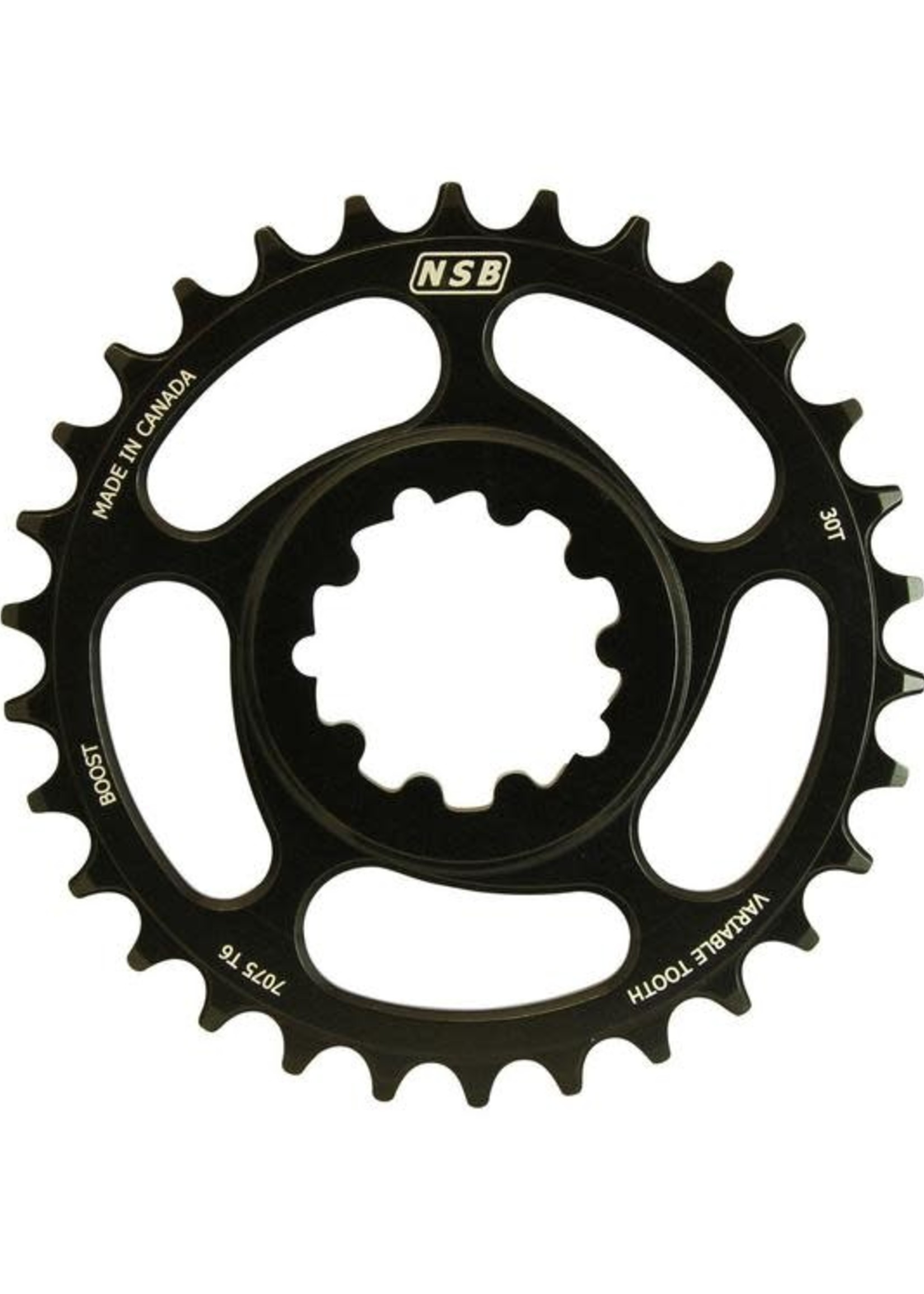 North Shore Billet NSB Variable Tooth Chainring, Direct Mount SRAM, Boost, 30T, Black