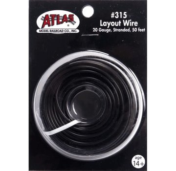 ATLAS ATL-315-Atlas : HO 20g Wire Black (50ft)