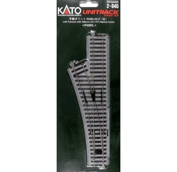 KATO KAT-2840 - Kato : HO Track Left Manual Switck R490