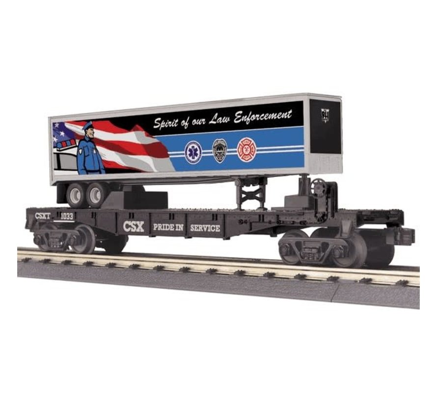 MTH : O CSX Flat Car w/40' Trailer