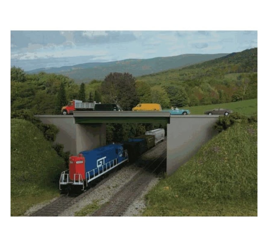 Walthers : HO Modern Steel Highway Overpass w/Concrete Sides