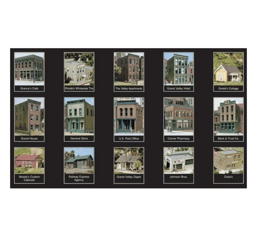 Woodland : HO City Buildings for Grand Valley KIT (15 pcs)