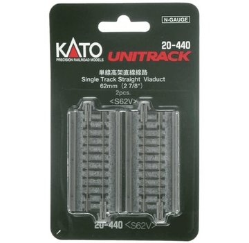 KATO KAT-20440 - Kato : N 62 mm Single Straight Viaduc (2pcs)