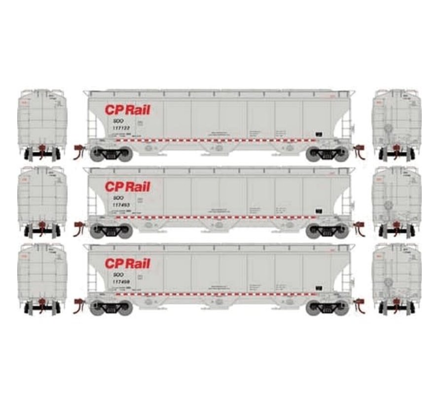 Athearn : HO CPR/SOO Trinity 3-Bay Hopper (3-car set)