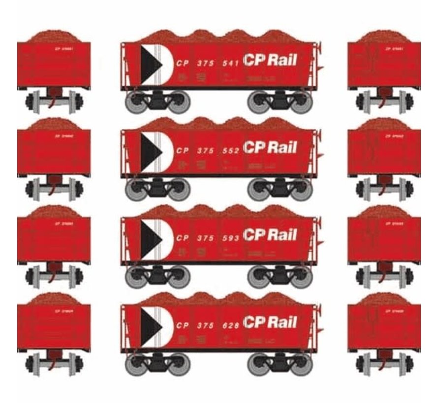 Athearn : HO CP 26' Ore Car Low Side w/Load (4-car set)