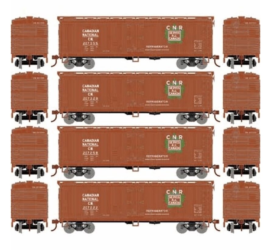 Athearn : HO RND CN Wood Reefer (4-car set)