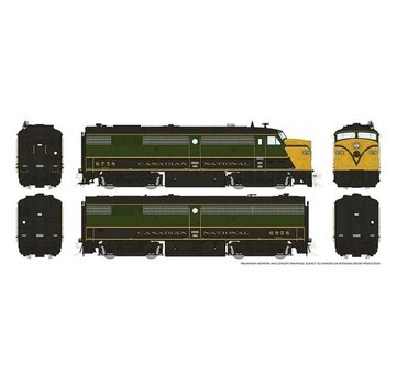 Rapido Rapido : HO FPA-2u + FPB-2u (DC/DCC/Sound) #6758 + #6858 CNR - 1954 Scheme: